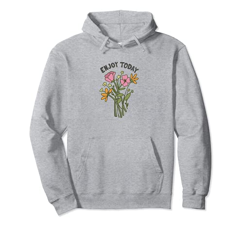 Damen Sommer Enjoy Today T-Shirt mit Blumen, optimistisch Pullover Hoodie Damen Sommer Enjoy Today T-Shirt mit Blumen, optimistisch Pullover Hoodie von Women's Summer Tops casual