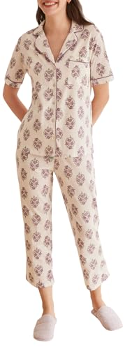 Women'secret Damen Capri Mix and Match Spring Drops Pyjama Pyjamaset, Ecru Print, L Women'secret Damen Capri Mix and Match Spring Drops Pyjama Pyjamaset, Ecru Print, L von Women'secret