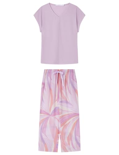 Women'secret Damen Capri Pyjama Daily Pastels Pyjamas, dunkelviolett, 36 von Women'secret