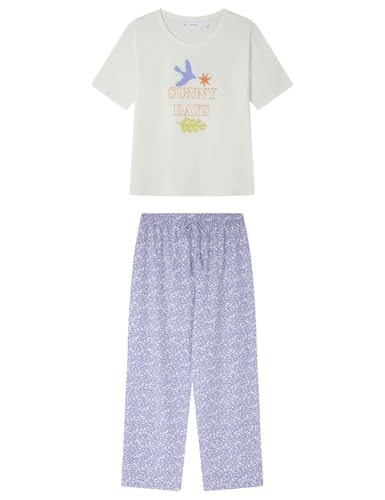 Women'secret Damen Capri Pyjama Weekly Hope Pyjamas, weiß, XS von Women'secret