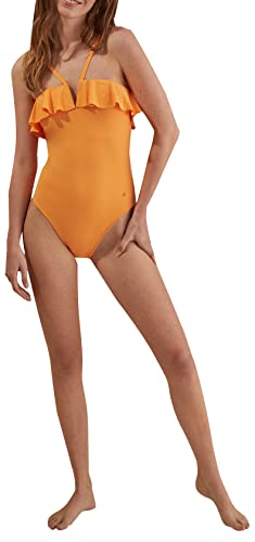 Women'secret Damen Figurformender Bandeau-Badeanzug Orange Schwimm-Slips, L von Women'secret