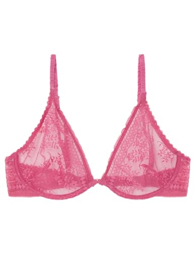 Women'secret Damen Fuchsia lace Padded Halterneck Bra Gepolsterter BH, Shocking PINK, 85C von Women'secret