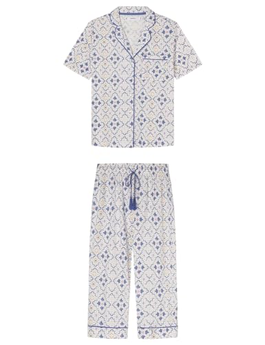 Women'secret Damen Kurzärmeliger Schlafanzug Daily Marrakesch Pyjamaset, Ecru Print, XS Women'secret Damen Kurzärmeliger Schlafanzug Daily Marrakesch Pyjamaset, Ecru Print, XS von Women'secret