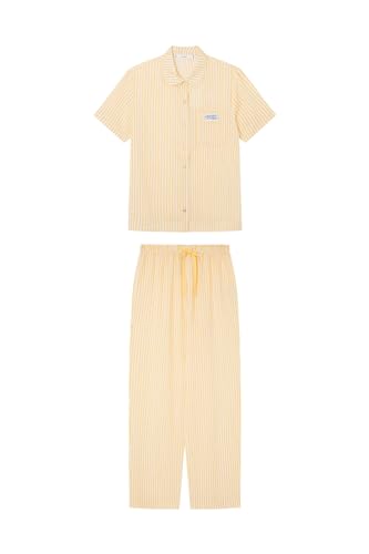 Women'secret Damen Kurzärmeliger Schlafanzug für Daily Leisure Pyjamaset, YELLOIW Print, S Women'secret Damen Kurzärmeliger Schlafanzug für Daily Leisure Pyjamaset, YELLOIW Print, S von Women'secret