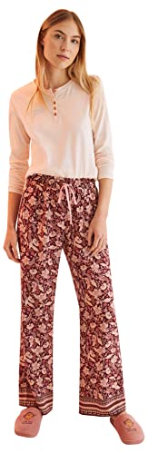 Women'secret Damen Lässige Hose, granatrot Bedruckt, XL von women'secret