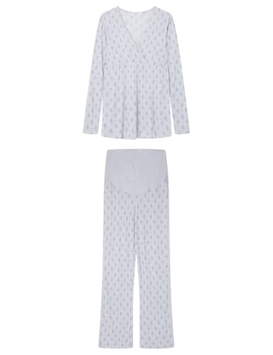 Women'secret Damen Long Pyjama Maternity 1 Pyjamas, grau, 36 von Women'secret