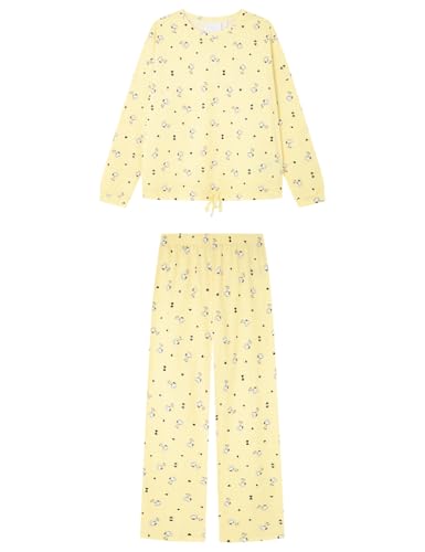 Women'secret Damen Long Pyjama Multilicense Happy Snoopy Pyjamas, gelb, 42 von Women'secret