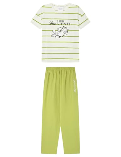 Women'secret Damen Long Pyjama Multilicense Pause Garfield Pyjamas, weiß, 38 von Women'secret