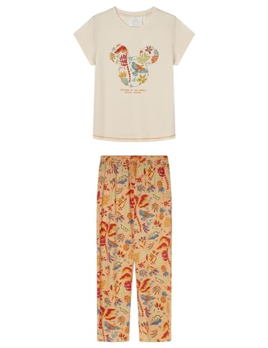 Women'secret Damen Pijama 100% Algodón Estampado Tropical Schlafanzug, Ivory, XL (2er Pack) von Women'secret