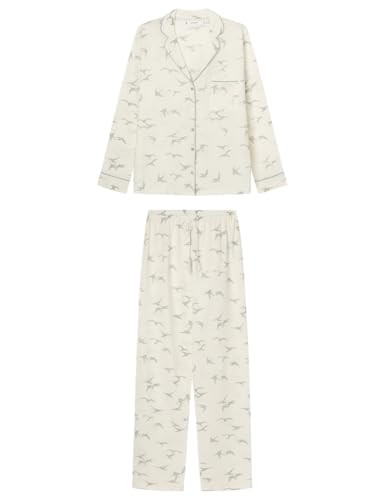 Women'secret Damen Pijama Largo Daily Frosted Bird Pyjamas, Blanco, M Women'secret Damen Pijama Largo Daily Frosted Bird Pyjamas, Blanco, M von Women'secret