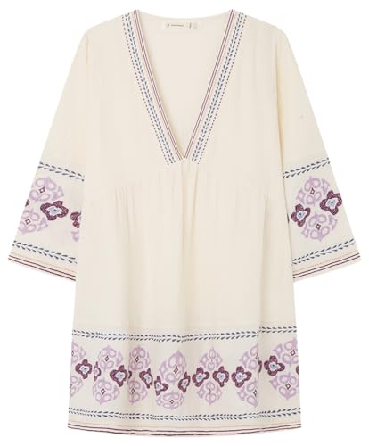 Women'secret Damen Short Embroidered Dress in 1% Cotton Strandkleidung, Ecru, S (2er Pack) von Women'secret