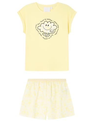 Women'secret Damen Short Pyjama Multilicense Happy Smiley Pyjamas, gelb, XS von Women'secret