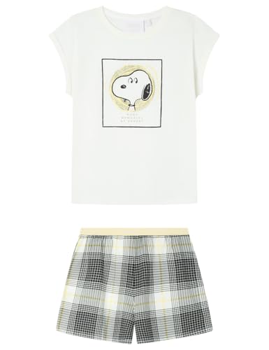 Women'secret Damen Short Pyjama Multilicense Happy Snoopy Pyjamas, weiß, 38 von Women'secret