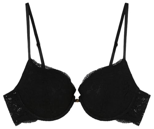 Women'secret Damen Sujetador Acolchado Femenine Lace BH Beautiful Spitze Schwarz, 90D von Women'secret