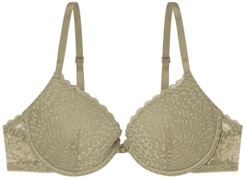 Women'secret Damen Sujetador Acolchado Helankas 1 WUNDERSCHÖNER BH in hellem Spitze, Kaki, 90B von Women'secret