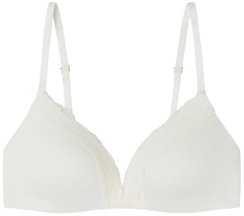 Women'secret Damen Sujetador Triangular Acolchado Cotton Collection 1 Charmanter Triangel elfenbeinfarbener Spitze, weiß, 95B Women'secret Damen Sujetador Triangular Acolchado Cotton Collection 1 Charmanter Triangel elfenbeinfarbener Spitze, weiß, 95B von Women'secret