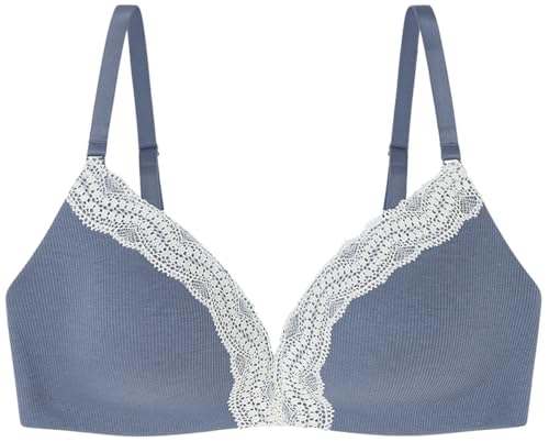 Women'secret Damen Sujetador Triangular Acolchado Cotton Collection 1 Charme Triangel-BH aus Spitze, hellblau, 100C von Women'secret