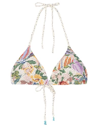 Women'secret Damen Tropical Triangle Bikini top BH, Blue Print, 90B von Women'secret