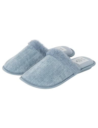 Women'secret Damen Zapatillas Daily Nordic Botanical Slipper, Maritimes Blau, Medium Weit von Women'secret
