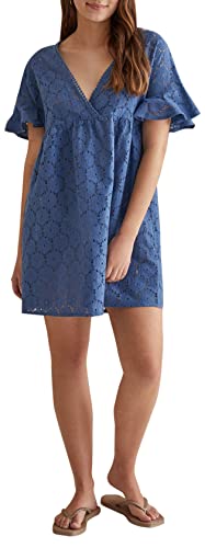 Women'secret Damen kurz Struktur Blumen Kleid, Blau (Azul Medio), Medium von Women'secret
