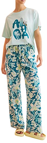 women'secret Damen 100% Baumwolle Snoopy Türkis T-Shirt, grün, XS women'secret Damen 100% Baumwolle Snoopy Türkis T-Shirt, grün, XS von Women'secret