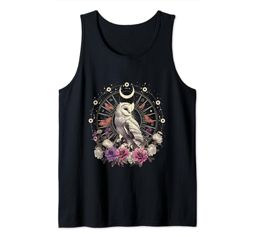 Florale ästhetische Eule Frauen Mädchen Astrologie Himmlisch Tank Top von WomenGalaxy