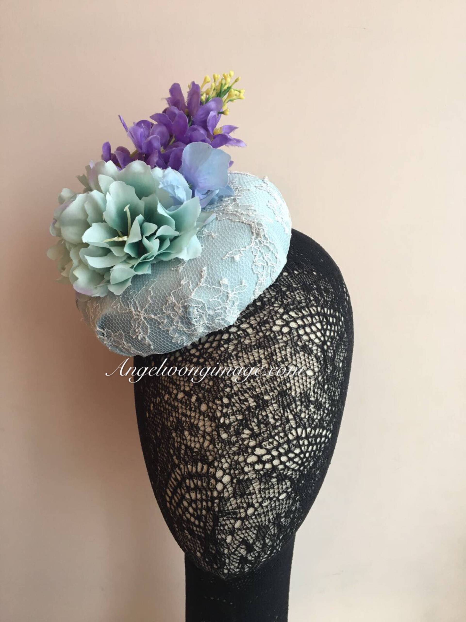 Hellblaue Spitze Blumen Hochzeit Fascinator Cocktailhut Damenhut Partyhut Damen Hellblaue Spitze Blumen Hochzeit Fascinator Cocktailhut Damenhut Partyhut Damen von WomenHatAccessories