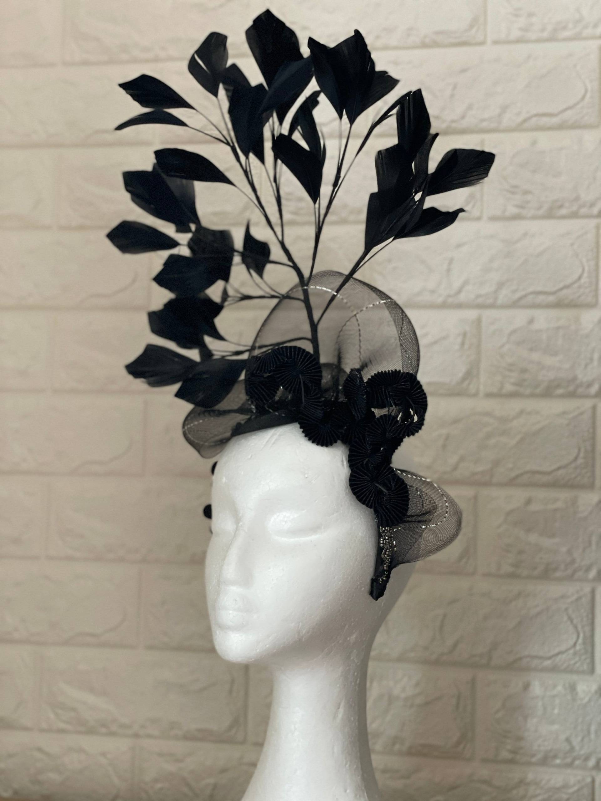 Schwarz Crinoline Fascinator, Schwarzes Stirnband, Mode Style Fashion Fascinator Schwarz Crinoline Fascinator, Schwarzes Stirnband, Mode Style Fashion Fascinator von WomenHatAccessories
