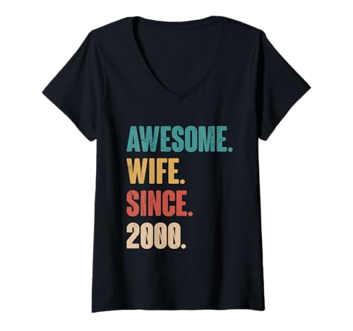 Damen Fantastische Ehefrau seit 2000 — Epos zum 23. Hochzeitstag T-Shirt mit V-Ausschnitt Damen Fantastische Ehefrau seit 2000 — Epos zum 23. Hochzeitstag T-Shirt mit V-Ausschnitt von Womens Awesome Wife Since 2000