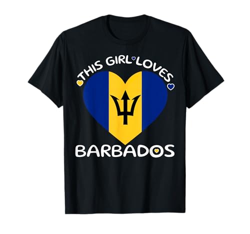 This Girl Loves Barbados Flagge Herz Bajans I Love Barbados T-Shirt This Girl Loves Barbados Flagge Herz Bajans I Love Barbados T-Shirt von Womens Barbados Flag Barbadian Bajan