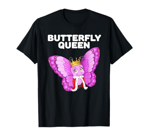 Butterfly Queen Mädchen Schmetterlinge T-Shirt | Damen Schmetterling T-Shirt Butterfly Queen Mädchen Schmetterlinge T-Shirt | Damen Schmetterling T-Shirt von Womens Butterfly Shirts for Girls