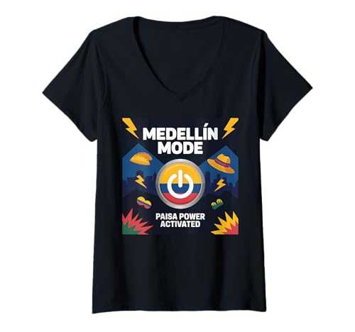 Damen Kolumbien Flagge Medellin Junge Mädchen Kolumbian Gear Columbia Flagge T-Shirt mit V-Ausschnitt Damen Kolumbien Flagge Medellin Junge Mädchen Kolumbian Gear Columbia Flagge T-Shirt mit V-Ausschnitt von Womens Colombia Jersey For Men Colombian Flag