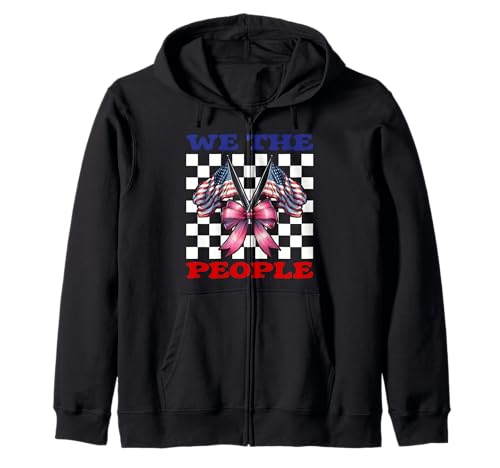 4. Juli USA Amerikanische Flagge Patriotisches Mädchen We The People Kapuzenjacke von Womens Coquette Bow 4th of July USA Flag Gifts