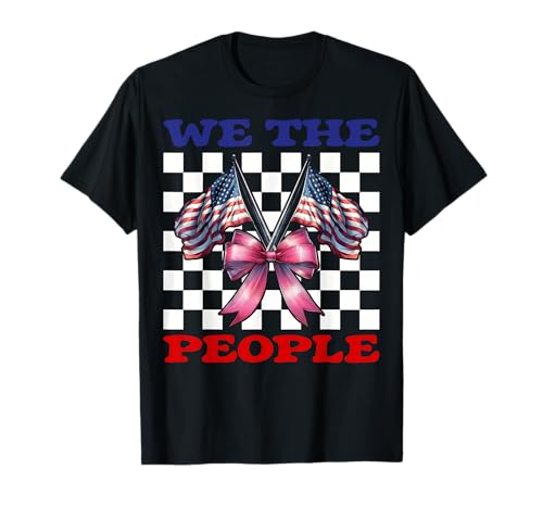 4. Juli USA Amerikanische Flagge Patriotisches Mädchen We The People T-Shirt von Womens Coquette Bow 4th of July USA Flag Gifts
