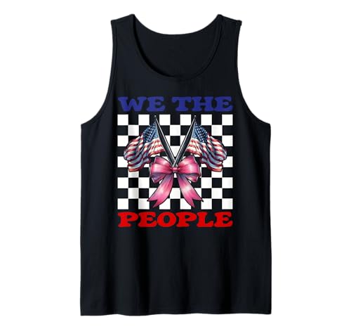 4. Juli USA Amerikanische Flagge Patriotisches Mädchen We The People Tank Top von Womens Coquette Bow 4th of July USA Flag Gifts