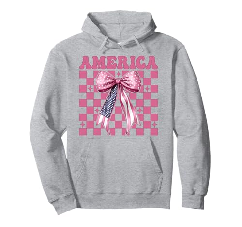 Amerika 4. Juli USA Amerikanische Flagge Patriotische Mädchen Mama Pullover Hoodie Amerika 4. Juli USA Amerikanische Flagge Patriotische Mädchen Mama Pullover Hoodie von Womens Coquette Bow 4th of July USA Flag Gifts