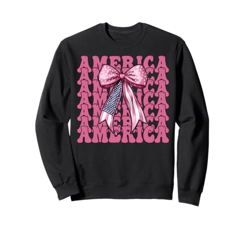Amerika 4. Juli USA Amerikanische Flagge Patriotische Mädchen Mama Sweatshirt Amerika 4. Juli USA Amerikanische Flagge Patriotische Mädchen Mama Sweatshirt von Womens Coquette Bow 4th of July USA Flag Gifts