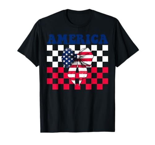 Amerika 4. Juli USA Amerikanische Flagge Patriotische Mädchen Mama T-Shirt Amerika 4. Juli USA Amerikanische Flagge Patriotische Mädchen Mama T-Shirt von Womens Coquette Bow 4th of July USA Flag Gifts