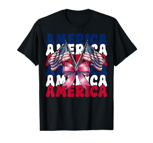 Amerika 4. Juli USA Amerikanische Flagge Patriotische Mädchen Mama T-Shirt Amerika 4. Juli USA Amerikanische Flagge Patriotische Mädchen Mama T-Shirt von Womens Coquette Bow 4th of July USA Flag Gifts