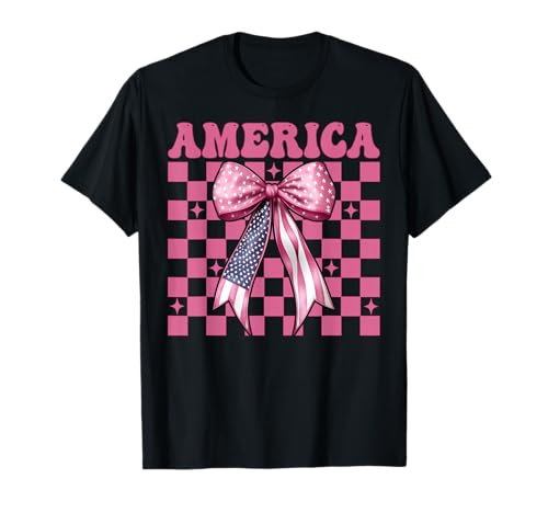 Amerika 4. Juli USA Amerikanische Flagge Patriotische Mädchen Mama T-Shirt Amerika 4. Juli USA Amerikanische Flagge Patriotische Mädchen Mama T-Shirt von Womens Coquette Bow 4th of July USA Flag Gifts