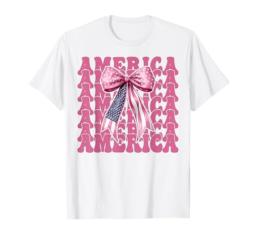 Amerika 4. Juli USA Amerikanische Flagge Patriotische Mädchen Mama T-Shirt Amerika 4. Juli USA Amerikanische Flagge Patriotische Mädchen Mama T-Shirt von Womens Coquette Bow 4th of July USA Flag Gifts