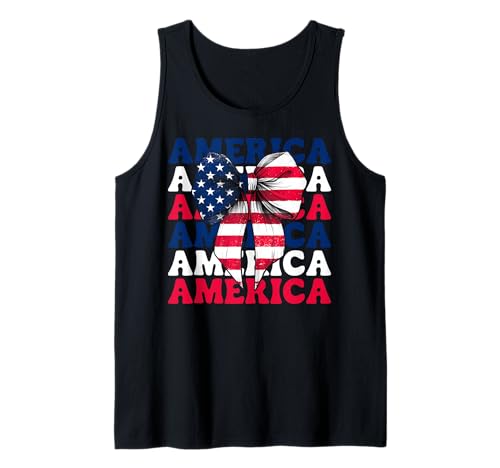 Amerika 4. Juli USA Amerikanische Flagge Patriotische Mädchen Mama Tank Top Amerika 4. Juli USA Amerikanische Flagge Patriotische Mädchen Mama Tank Top von Womens Coquette Bow 4th of July USA Flag Gifts