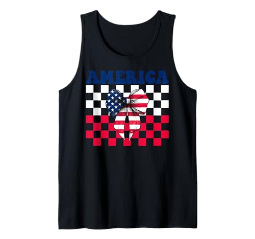 Amerika 4. Juli USA Amerikanische Flagge Patriotische Mädchen Mama Tank Top Amerika 4. Juli USA Amerikanische Flagge Patriotische Mädchen Mama Tank Top von Womens Coquette Bow 4th of July USA Flag Gifts