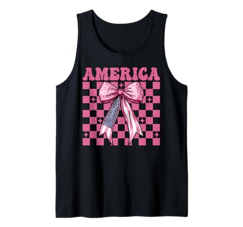 Amerika 4. Juli USA Amerikanische Flagge Patriotische Mädchen Mama Tank Top Amerika 4. Juli USA Amerikanische Flagge Patriotische Mädchen Mama Tank Top von Womens Coquette Bow 4th of July USA Flag Gifts