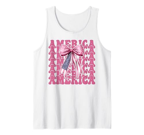 Amerika 4. Juli USA Amerikanische Flagge Patriotische Mädchen Mama Tank Top Amerika 4. Juli USA Amerikanische Flagge Patriotische Mädchen Mama Tank Top von Womens Coquette Bow 4th of July USA Flag Gifts