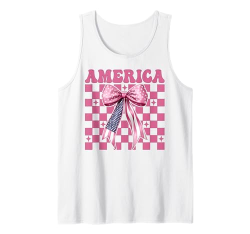 Amerika 4. Juli USA Amerikanische Flagge Patriotische Mädchen Mama Tank Top Amerika 4. Juli USA Amerikanische Flagge Patriotische Mädchen Mama Tank Top von Womens Coquette Bow 4th of July USA Flag Gifts