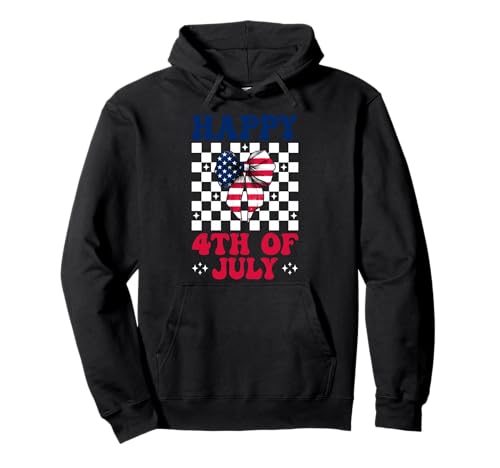Happy 4th of Juli USA American Flag Patriotic Girl Mom Pullover Hoodie Happy 4th of Juli USA American Flag Patriotic Girl Mom Pullover Hoodie von Womens Coquette Bow 4th of July USA Flag Gifts