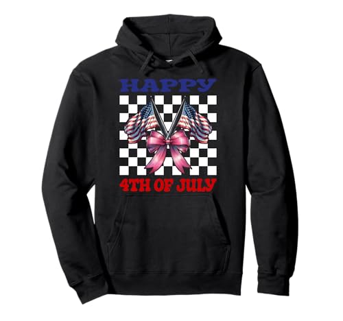 Happy 4th of Juli USA American Flag Patriotic Girl Mom Pullover Hoodie Happy 4th of Juli USA American Flag Patriotic Girl Mom Pullover Hoodie von Womens Coquette Bow 4th of July USA Flag Gifts