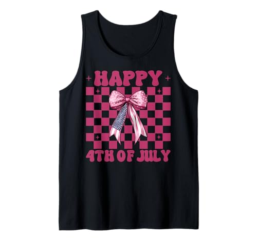 Happy 4th of Juli USA American Flag Patriotic Girl Mom Tank Top Happy 4th of Juli USA American Flag Patriotic Girl Mom Tank Top von Womens Coquette Bow 4th of July USA Flag Gifts