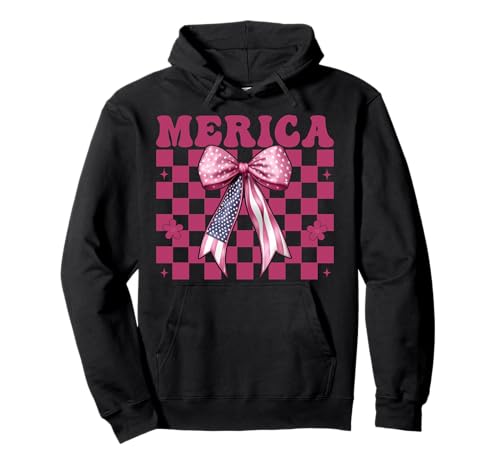 Merica 4. Juli USA Amerikanische Flagge Patriotisches Mädchen Mama Pullover Hoodie Merica 4. Juli USA Amerikanische Flagge Patriotisches Mädchen Mama Pullover Hoodie von Womens Coquette Bow 4th of July USA Flag Gifts